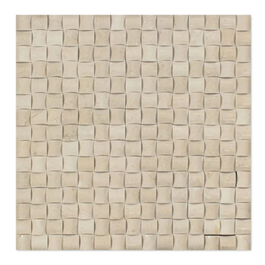 Crema Marfil Marble 3D Small-Bread Mosaic Backsplash Tile
