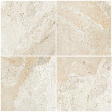 Diano Royal (Queen Beige) Marble 12’’ X 12’’ Tile Micro-Beveled Polished/Honed Wall Tile