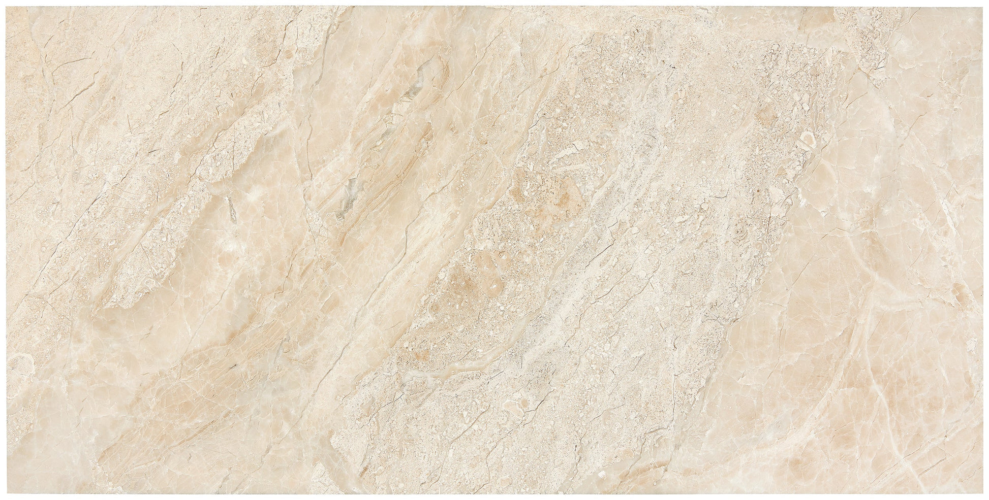 Diano Royal (Queen Beige) Marble 12’’ X 24’’ Tile Micro-Beveled Polished/Honed Wall Tile