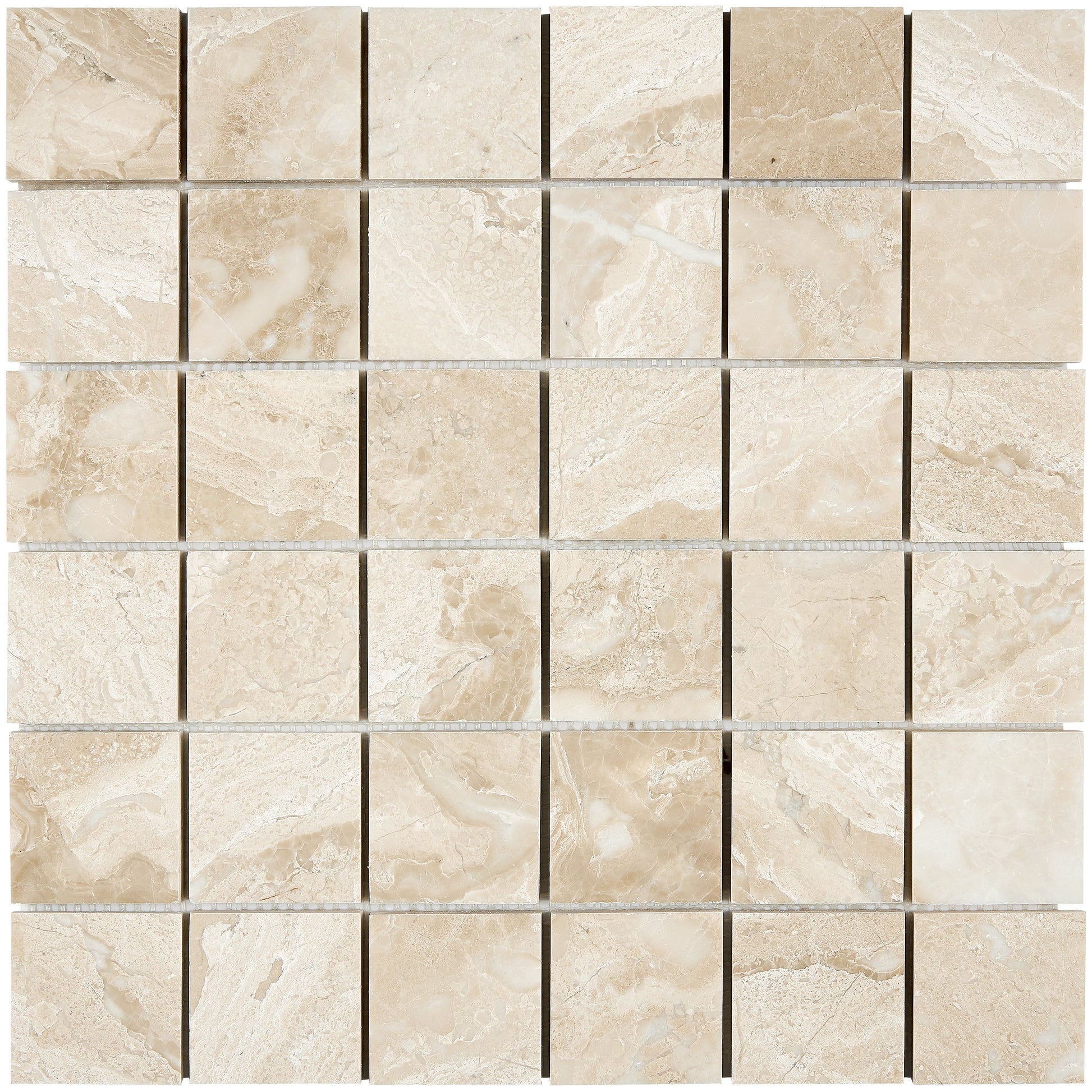 Diano Royal (Queen Beige) Marble 2’’ X 2’’ Mosaic Polished Wall Tile