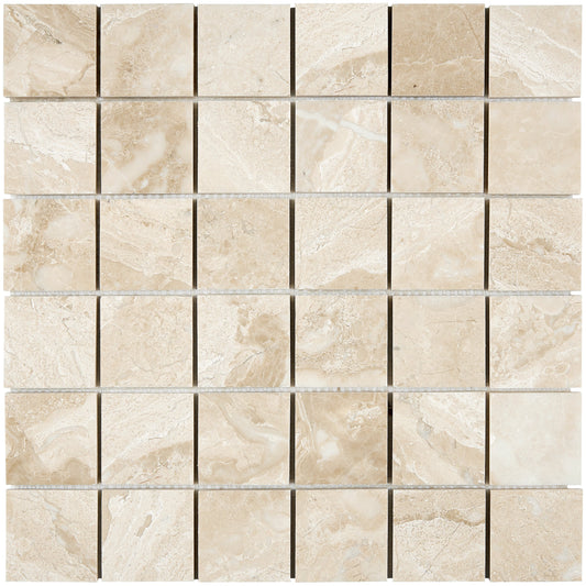 Diano Royal (Queen Beige) Marble 2’’ X 2’’ Mosaic Polished Wall Tile