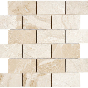 Diano Royal (Queen Beige) Marble 2’’ X 4’’ Brick Mosaic Polished Wall Tile