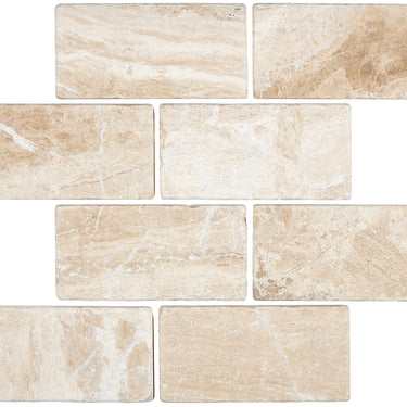 Diano Royal (Queen Beige) Marble 3’’ X 6’’ Tile Tumbled Wall Tile