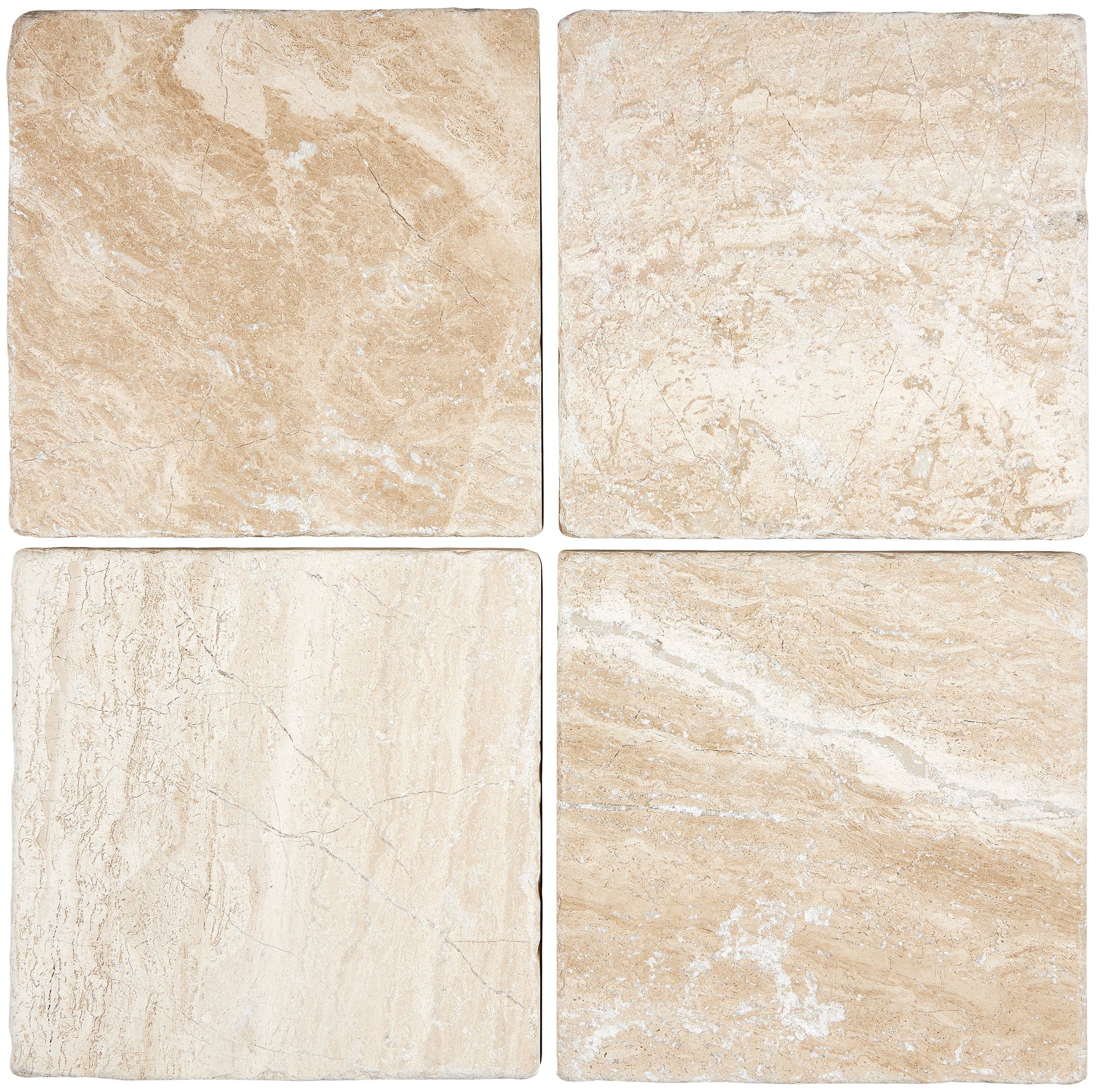 Diano Royal (Queen Beige) Marble 6’’ X 6’’ Tile Tumbled Wall Tile