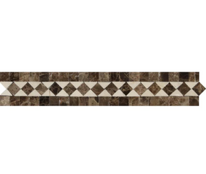 Emperador Dark Marble Border - BIAS with Crema Marfil Dots
