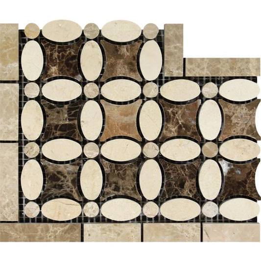 Emperador Dark Marble Border - Florida Flower Corner