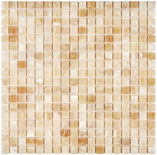 Giallo Crystal Honey Onyx 5/8’’ X 5/8’’ Mosaic Polished Backsplash Tile