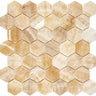 Giallo Crystal Honey Onyx 2’’ X 2’’ Hexagon Mosaic Polished Backsplash Tile