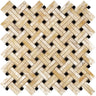 Giallo Crystal Honey Onyx Stanza Mosaic (w/ Black) Polished Backsplash Tile