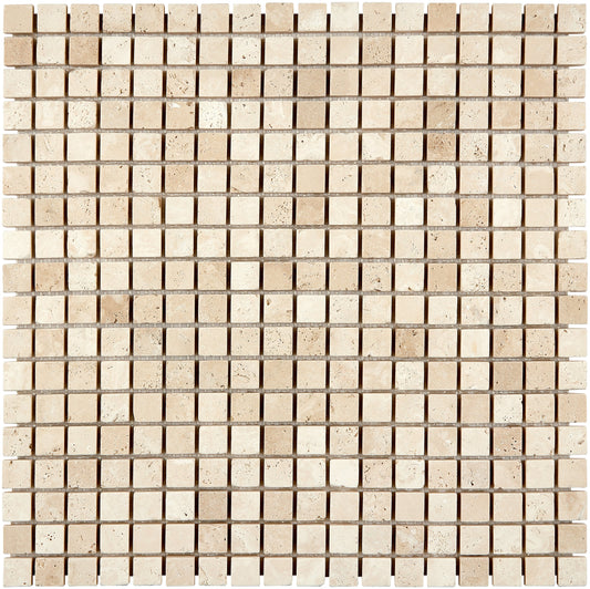 Durango Cream Travertine 5/8’’ X 5/8’’ Mosaic Tumbled Wall Tile