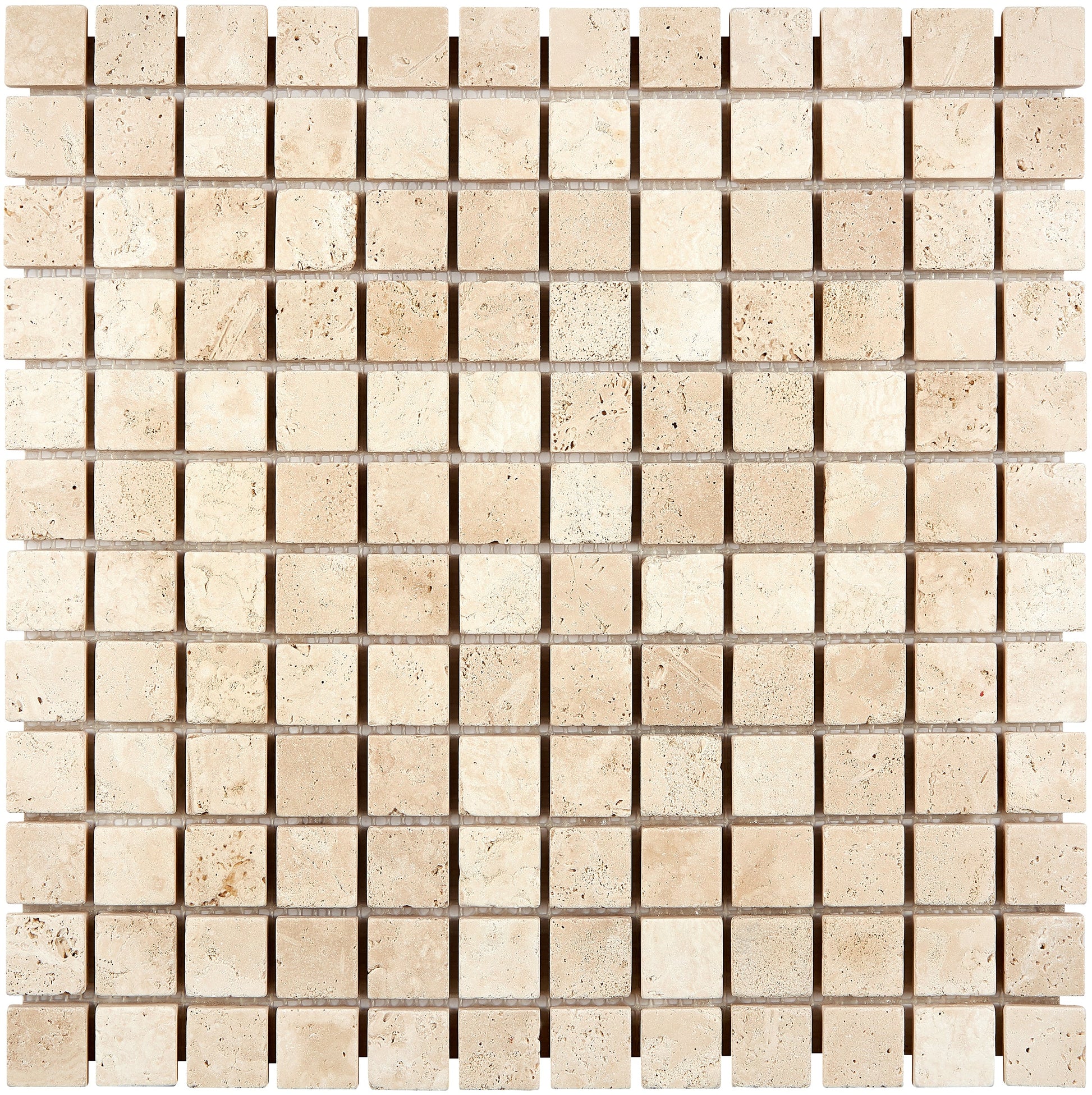 Ivory (Light) Travertine 1’’ X 1’’ Mosaic Tumbled / 1 sheet Wall Tile