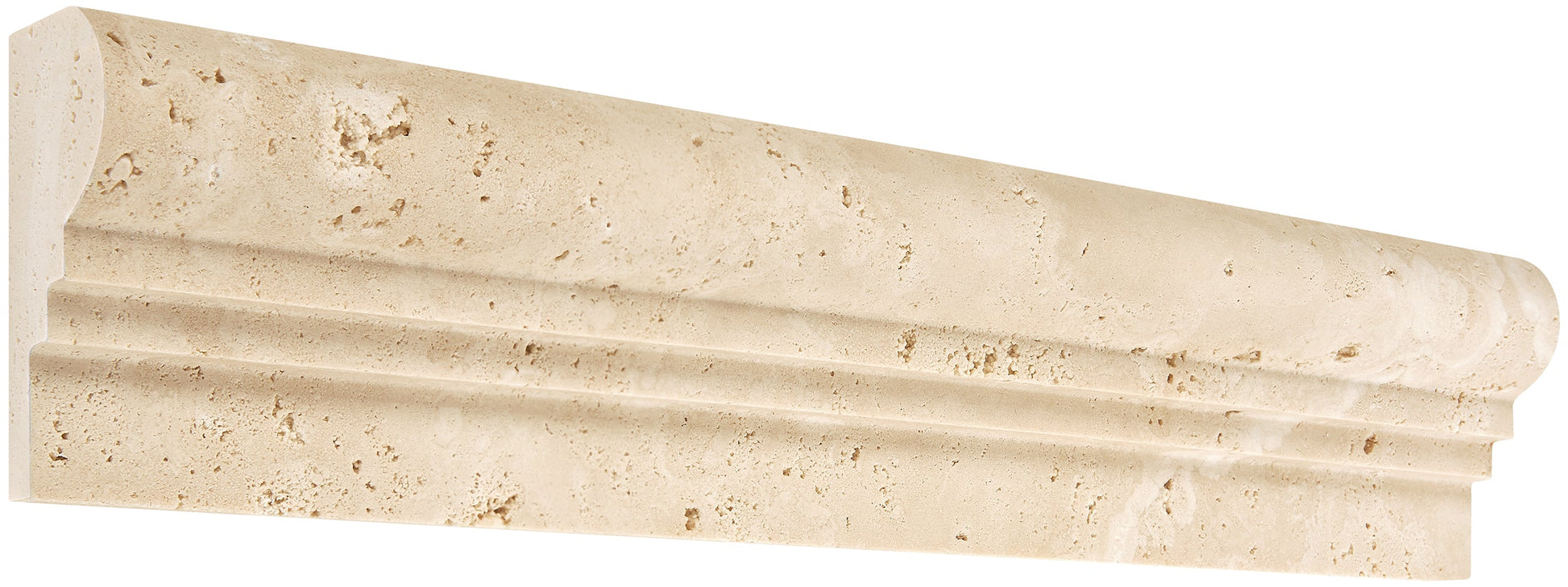 Ivory (Light) Travertine 2-1/2’’ X 12’’ Double-Step Chair Rail Trim Honed Double-Step Chair Rail