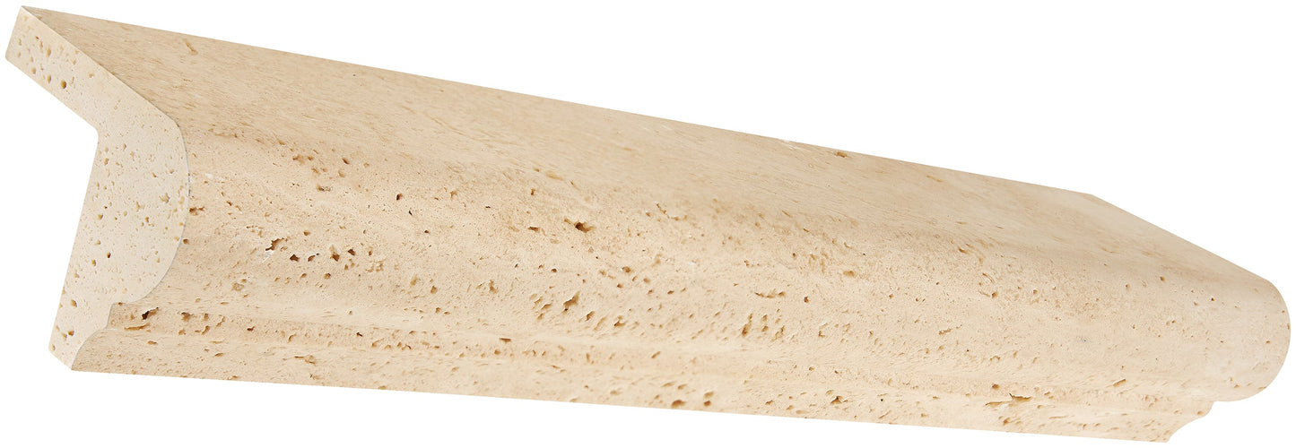 Ivory (Light) Travertine 2’’ X 3’’ X 12’’ Corner-Ogee (Stair-Tread) Trim Honed Corner-Ogee