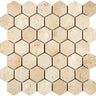 Ivory (Light) Travertine 2’’ X 2’’ Hexagon Mosaic Tumbled/Filled & Honed Wall Tile