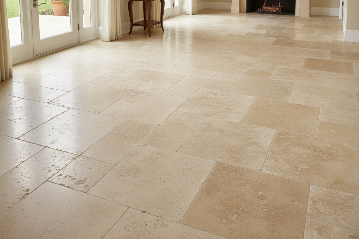 Ivory (Light) Travertine Versailles Pattern Tile