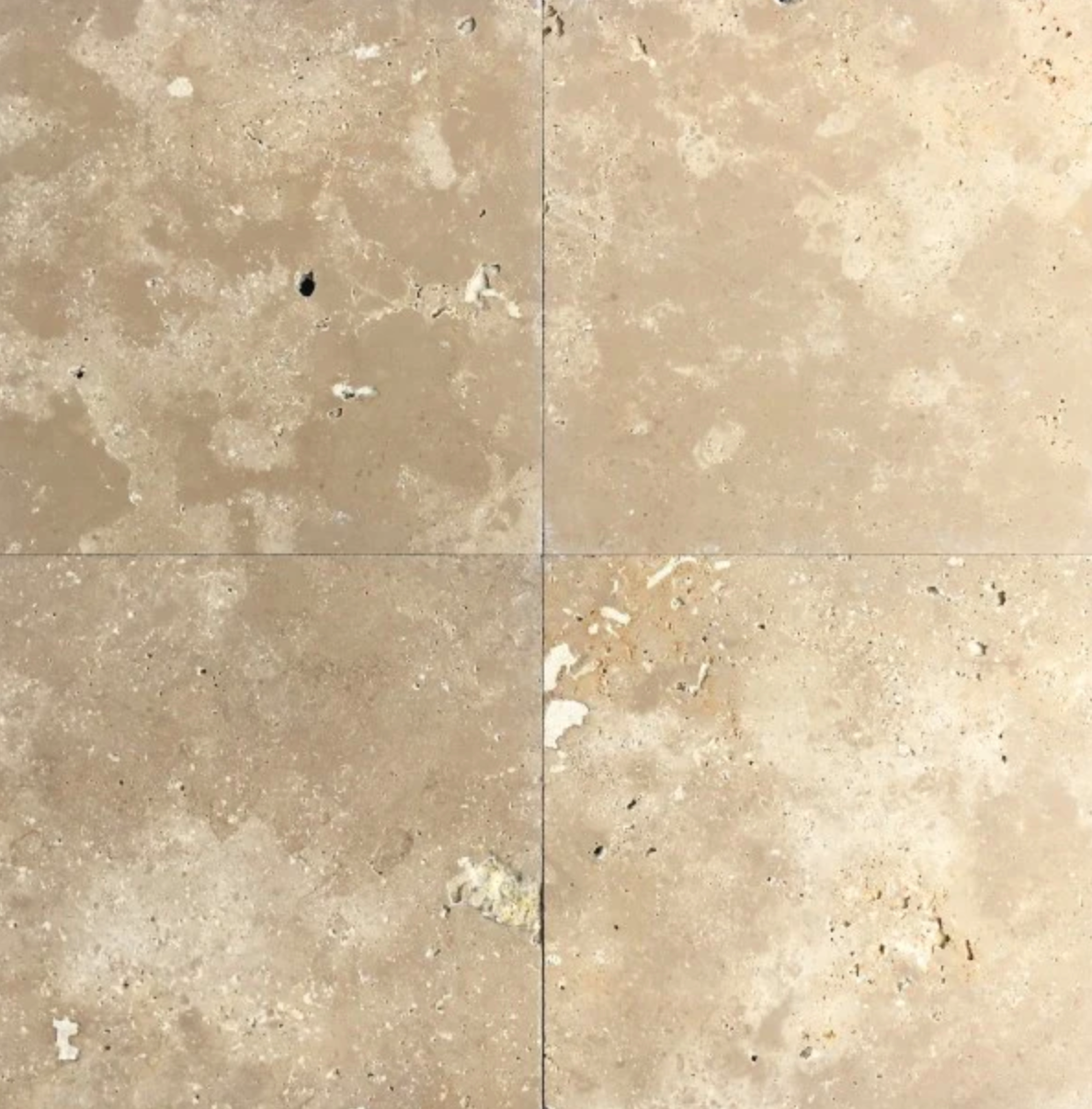 Ivory (Light) Travertine 12’’ X 12’’ Tile - (Cross-cut) Tumbled / 1 sq. ft. Wall Tile