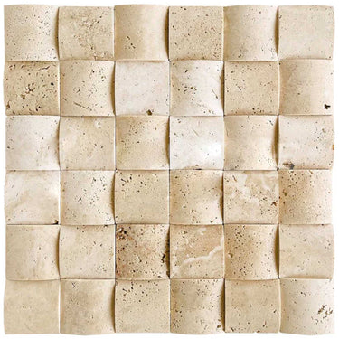 Ivory (Light) Travertine Mosaic - 2x2 Square