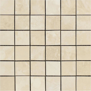 Ivory (Light) Travertine 2’’ X 2’’ Mosaic Filled & Honed / 1 sheet Wall Tile