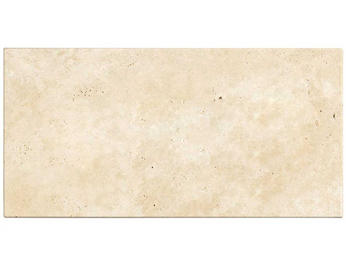 Ivory (Light) Travertine 8" X 16" Tile - (Cross-cut)