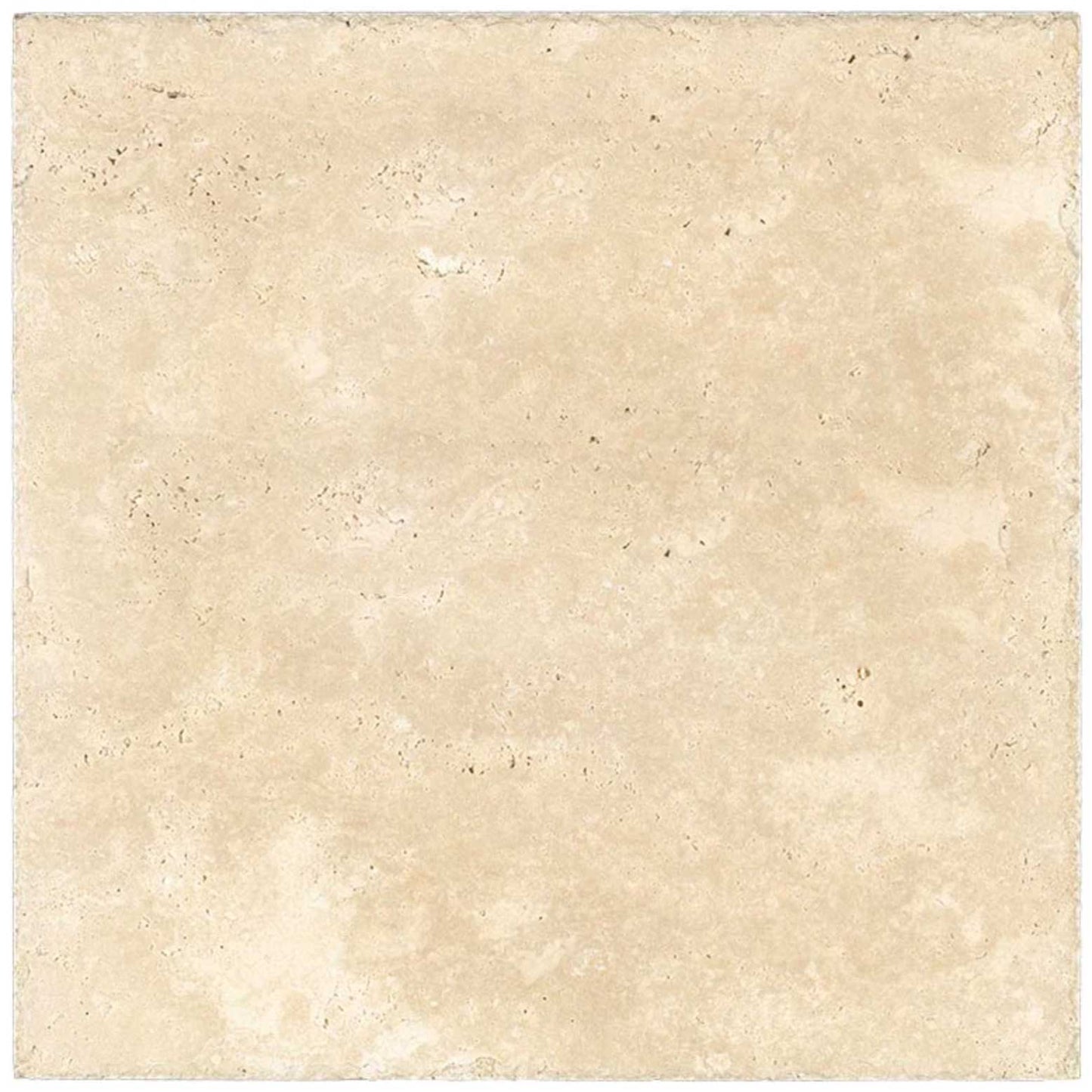 Ivory (Light) Travertine 24’’ X 24’’ Tile - (Cross-cut) Brushed & Chiseled - Unfilled / 1 Sheet Wall Tile