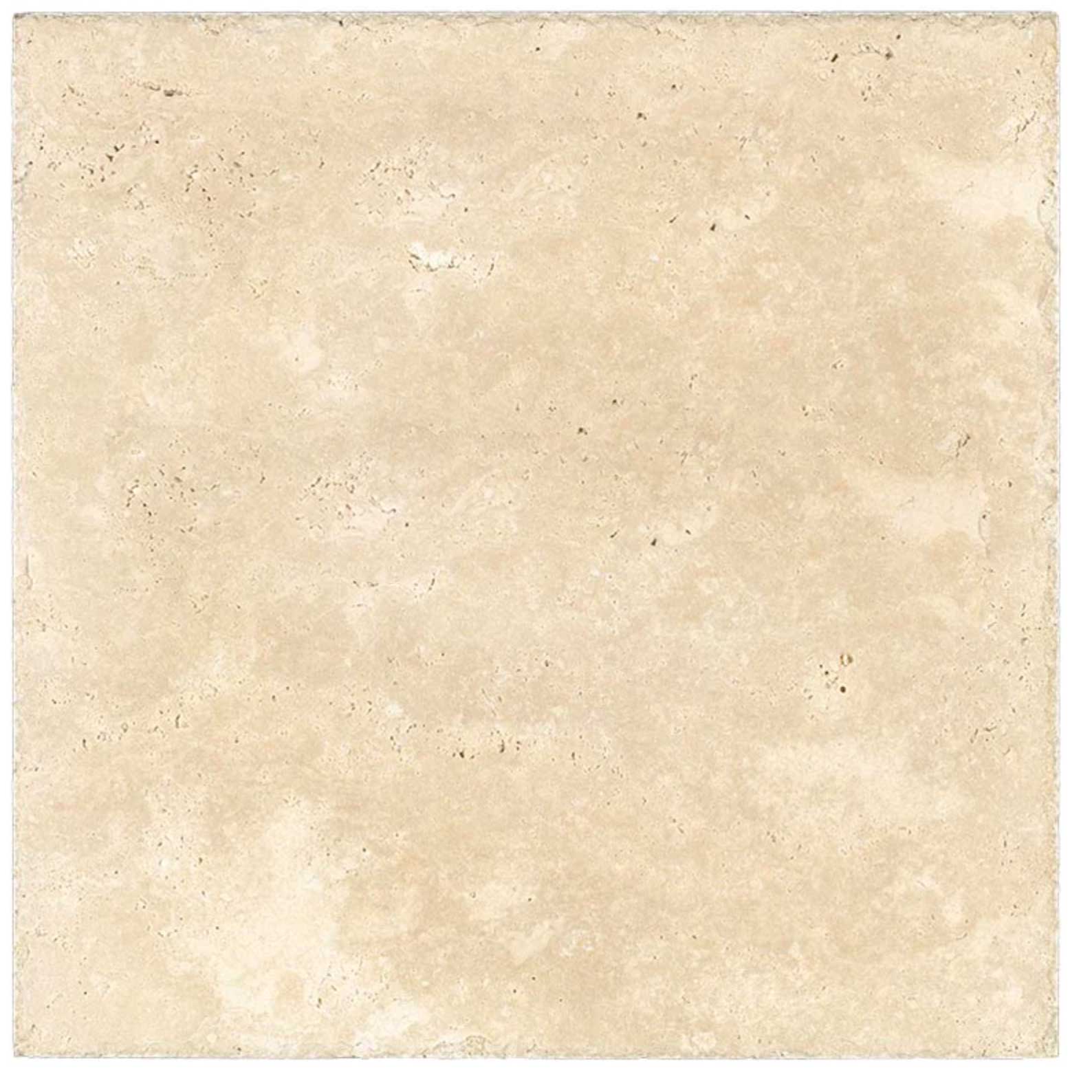 Ivory (Light) Travertine 24’’ X 24’’ Tile - (Cross-cut) Brushed & Chiseled - Unfilled / 1 Sheet Wall Tile
