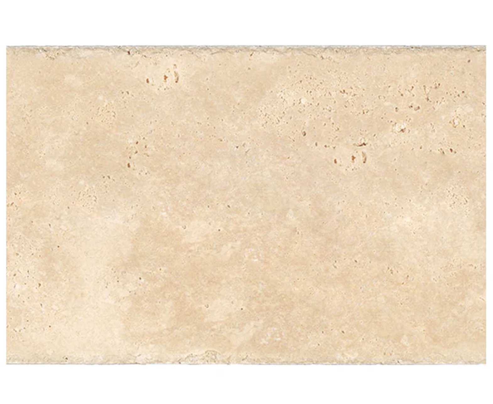 Ivory (Light) Travertine 16’’ X 24’’ Tile - (Cross-cut) Brushed & Chiseled - Unfilled / 1 Sheet Wall Tile