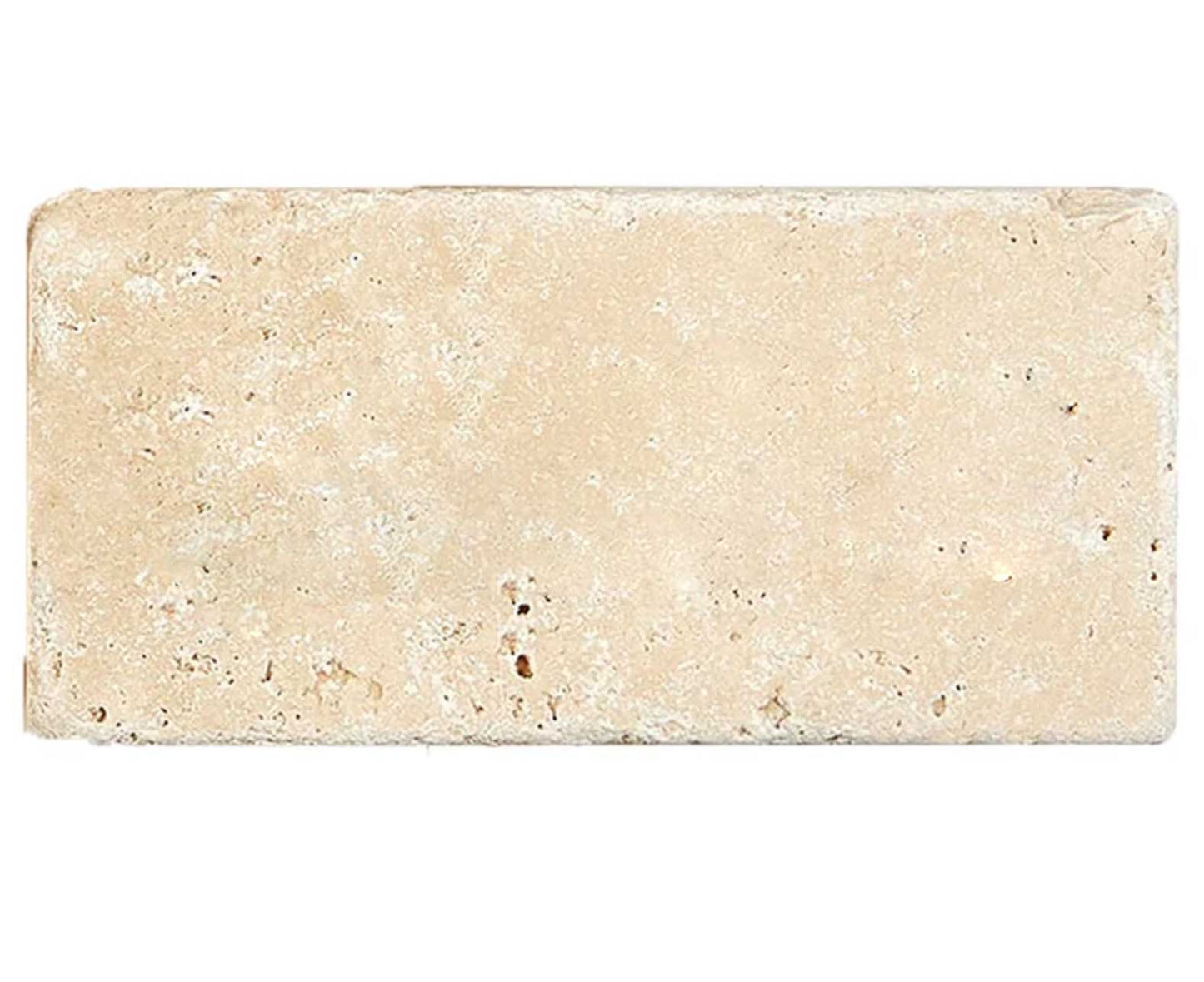 Ivory (Light) Travertine 3’’ X 6’’ Tile - (Cross-cut) Tumbled / 1 sq. ft. Wall Tile