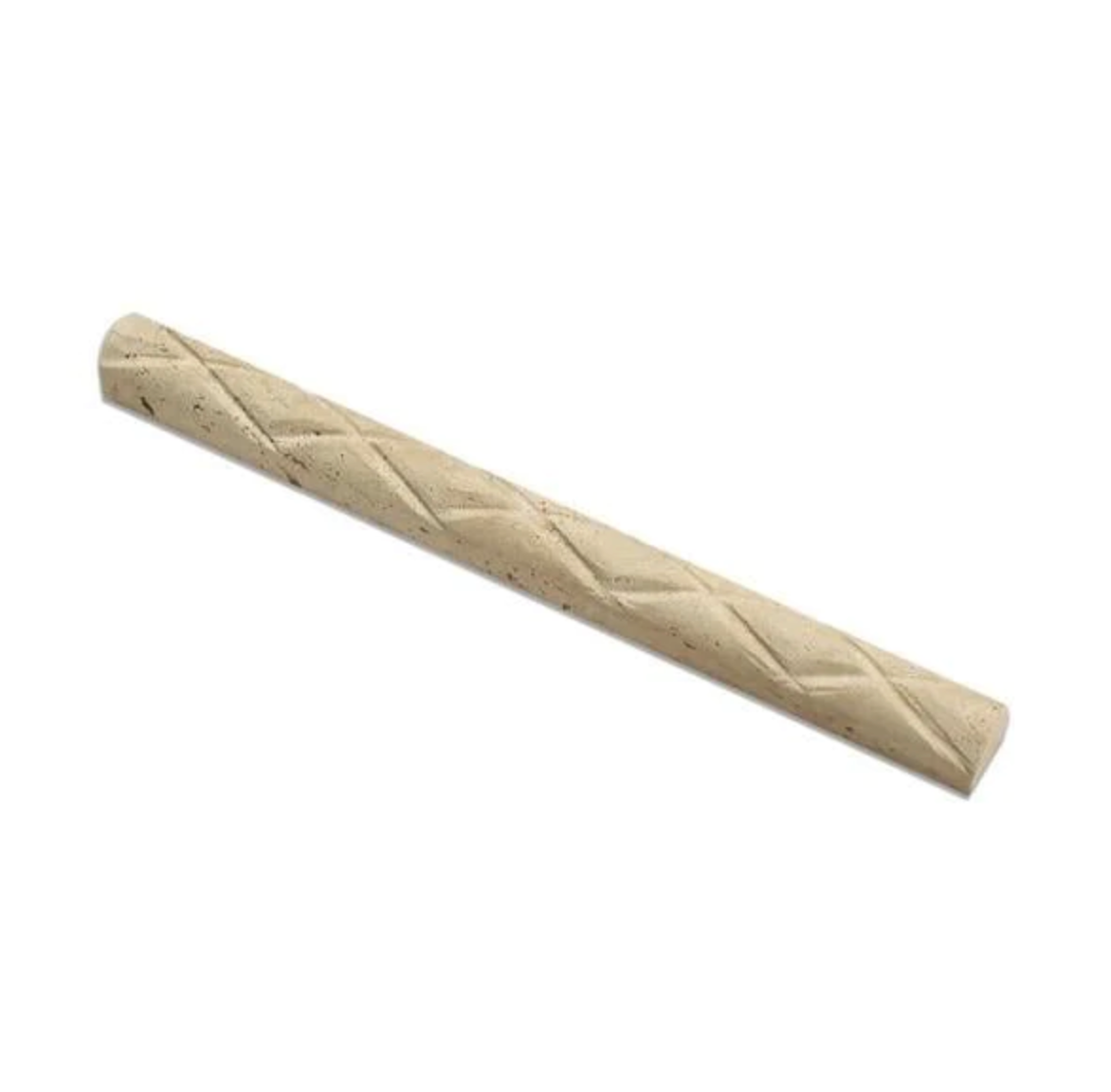 Ivory (Light) Travertine 1’’ X 12’’ Rope Diamond Liner Honed Liner