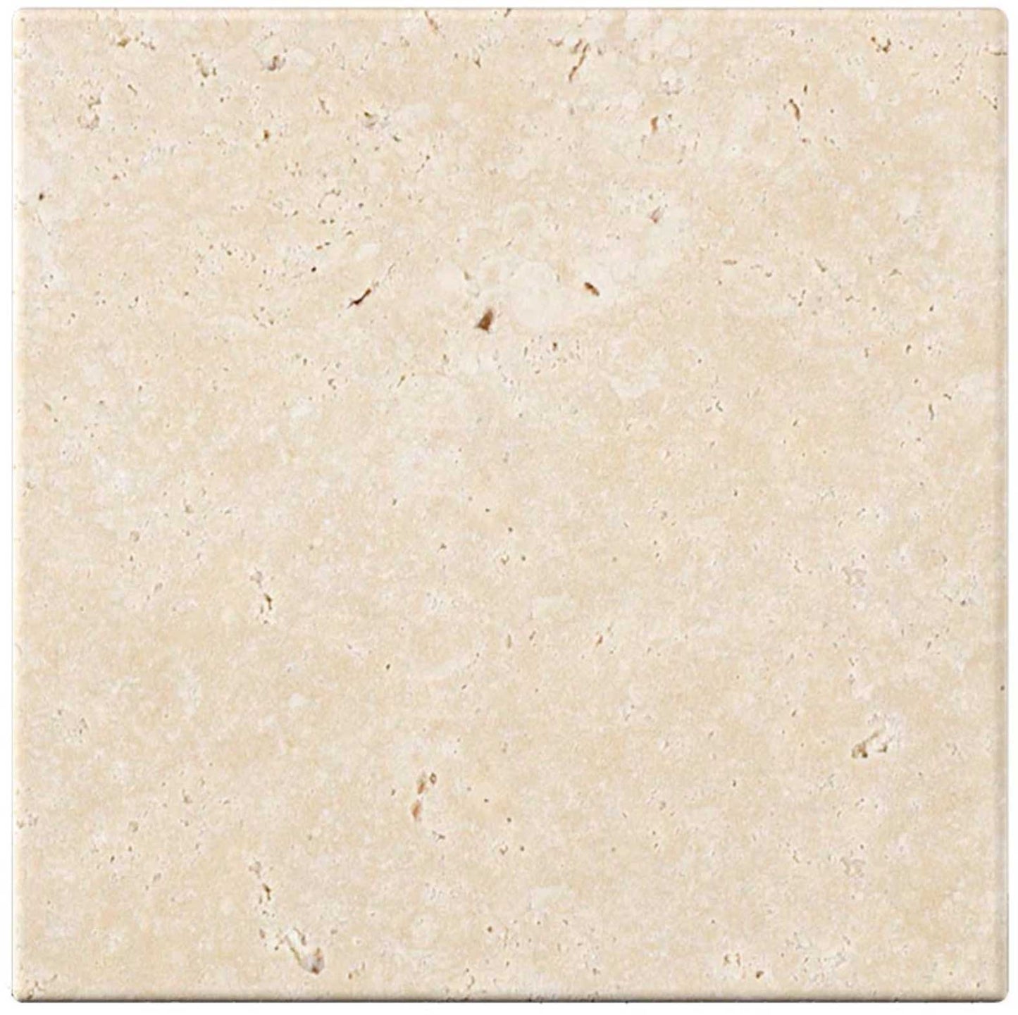 Ivory (Light) Travertine 4’’ X 4’’ Tile - (Cross-cut) Tumbled / 1 sq. ft. Wall Tile