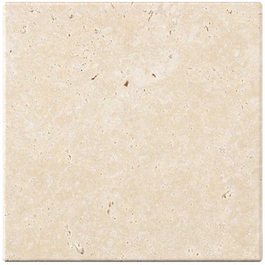 Ivory Light Travertine Tile - 4x4 Cross-cut - Tumbled