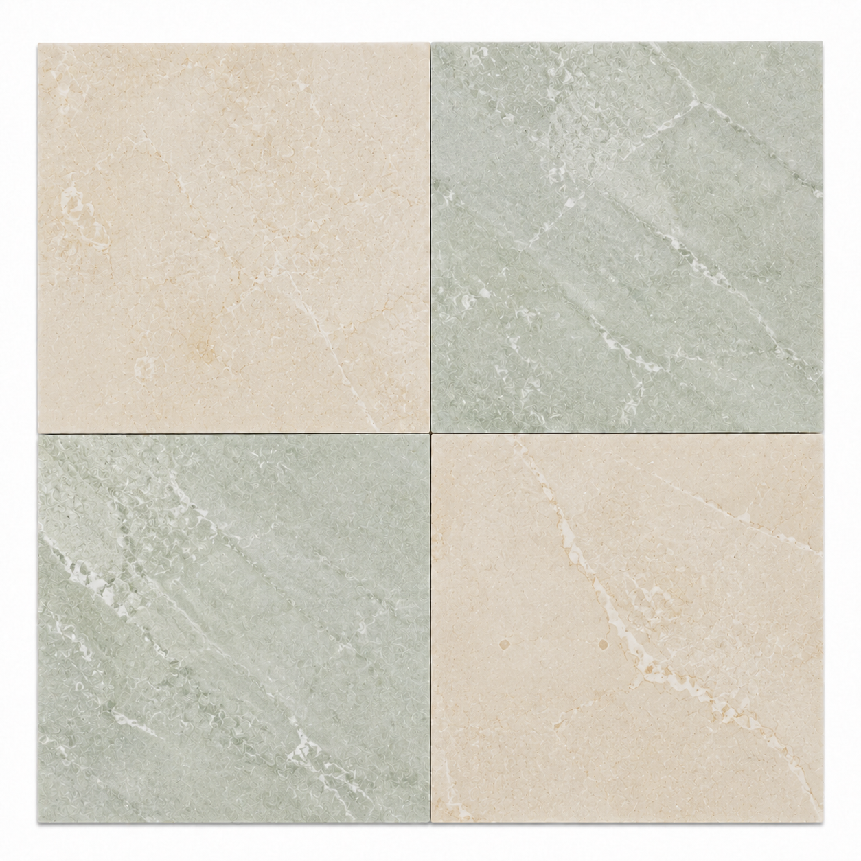 Checkerboard Marble Tile - Diano Royal & Ming Green