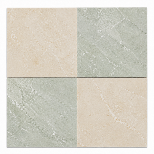 Checkerboard Marble Tile - Diano Royal & Ming Green