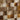 Mixed (Ivory + Noce + Gold) Travertine Mosaic - 1x1 Square