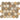 Mixed (Ivory + Noce + Gold) Travertine Mosaic - 2in Hexagon