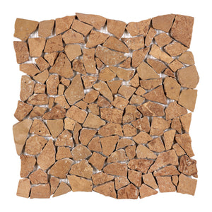 Noce Travertine Mosaic - Flat-Pebble