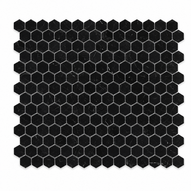Nero Marquina Marble Mosaic - 1in Hexagon
