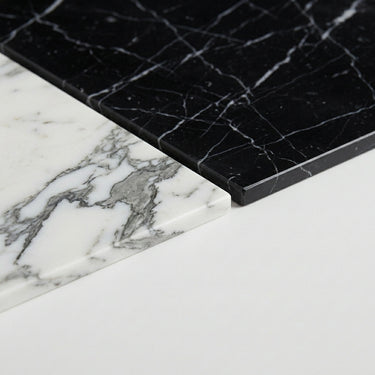 Checkerboard Marble Tile - Nero Marquina & Arabescato Corchia