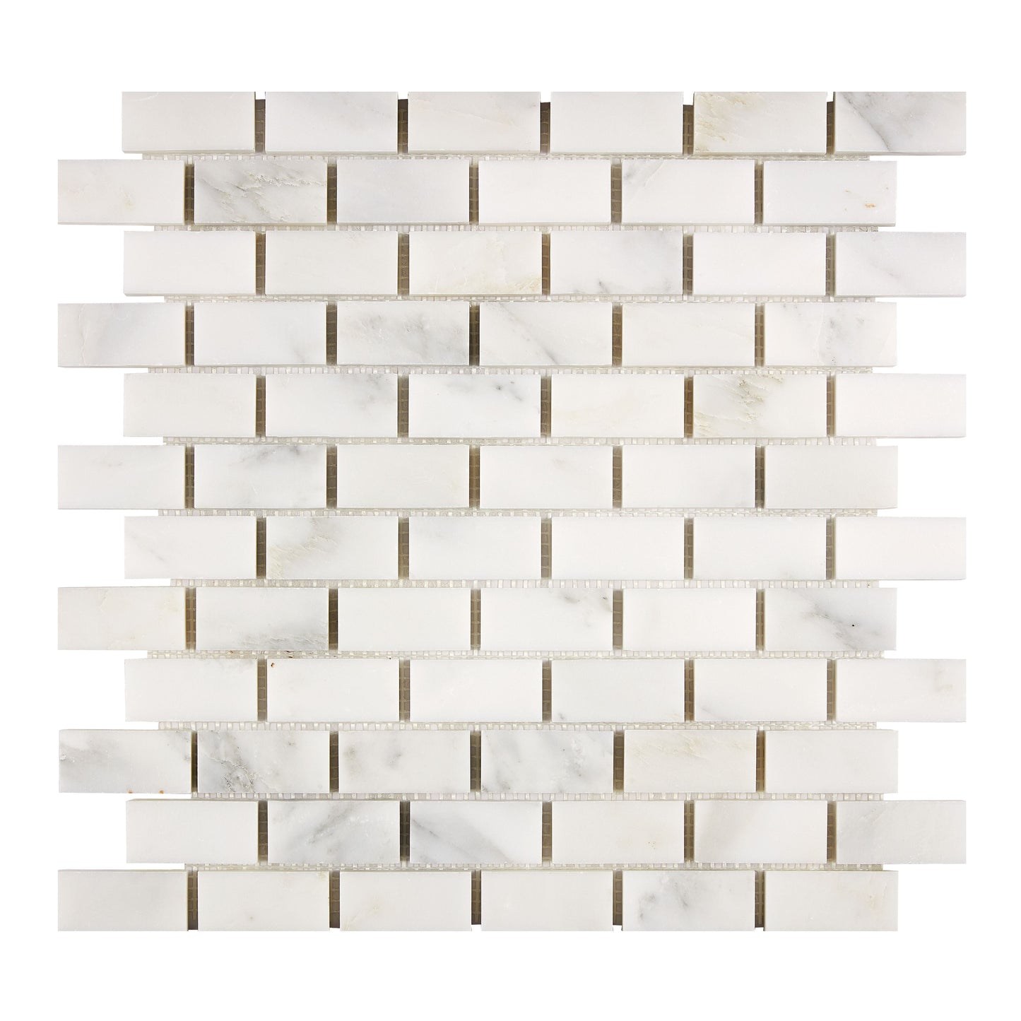 Oriental White (Asian Statuary) Marble 1’’ X 2’’ Brick Mosaic Polished/Honed/Split-Faced Wall Tile