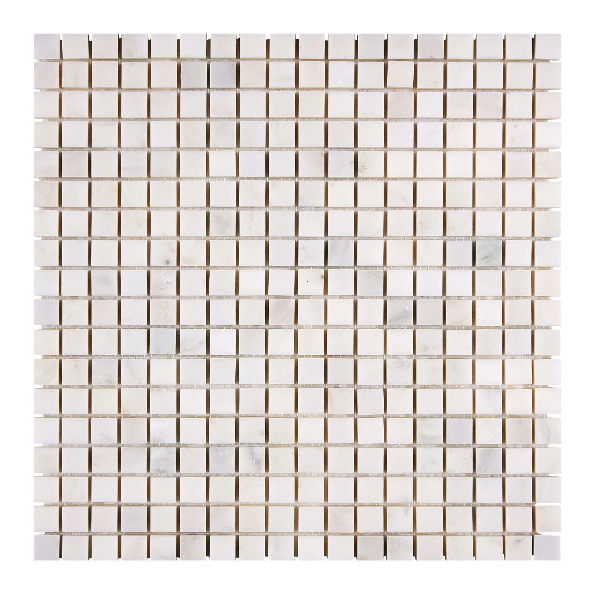 Oriental White (Asian Statuary) Marble 5/8’’ X 5/8’’ Mosaic Polished/Honed Wall Tile