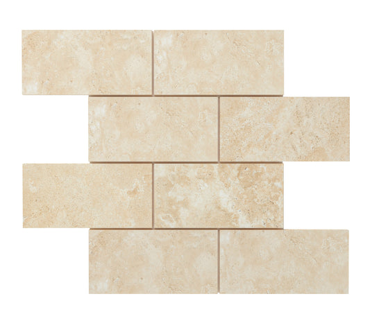 Durango Cream Travertine 3’’ X 6’’ Tile Micro-Beveled Filled & Honed Wall Tile