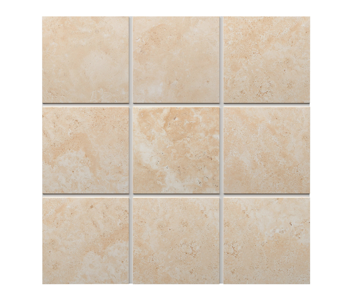 Durango Cream Travertine 4’’ X 4’’ Tile Micro-Beveled Filled & Honed Wall Tile