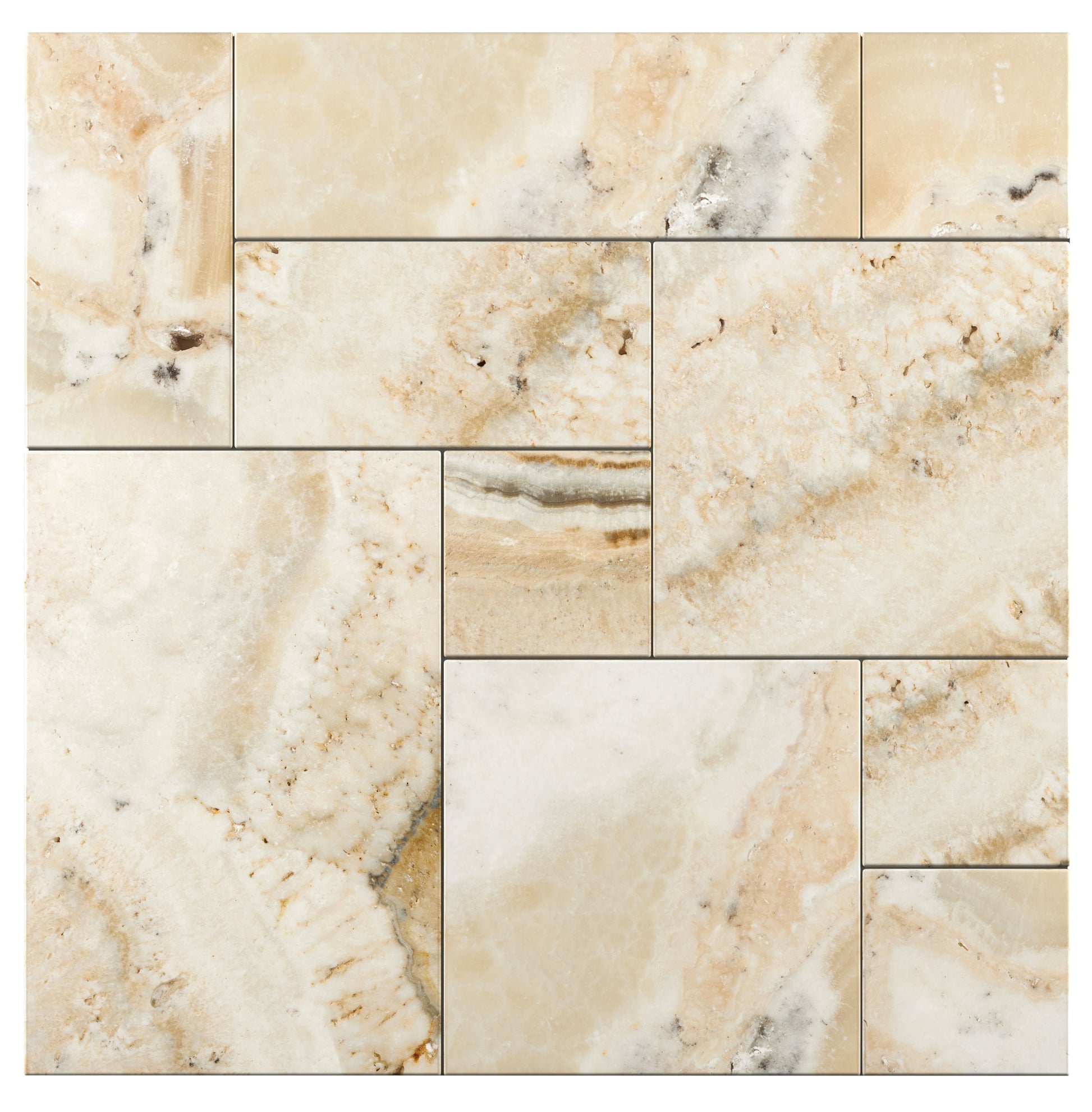 Latravonya Travertine Versailles Tile Filled & Honed/Brushed & Chiseled Wall Tile
