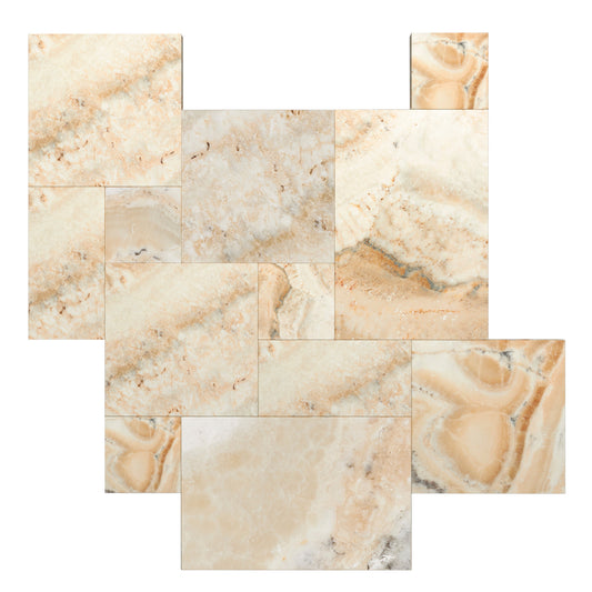 Latravonya Travertine Versailles Tile Filled & Honed/Brushed & Chiseled Wall Tile