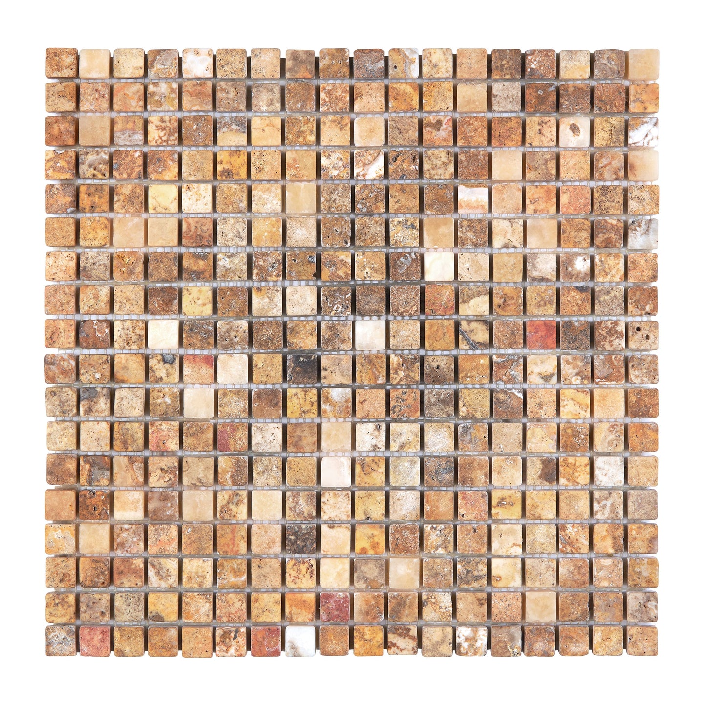 Scabos Travertine 5/8’’ X 5/8’’ Mosaic Tumbled/Polished Wall Tile