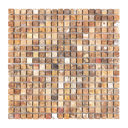 Scabos Travertine 5/8’’ X 5/8’’ Mosaic Tumbled/Polished Wall Tile