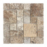 Silver Pewter Blend Travertine 3-pcs. Mini-Pattern Mosaic Non-Interlocking Tumbled Wall Tile
