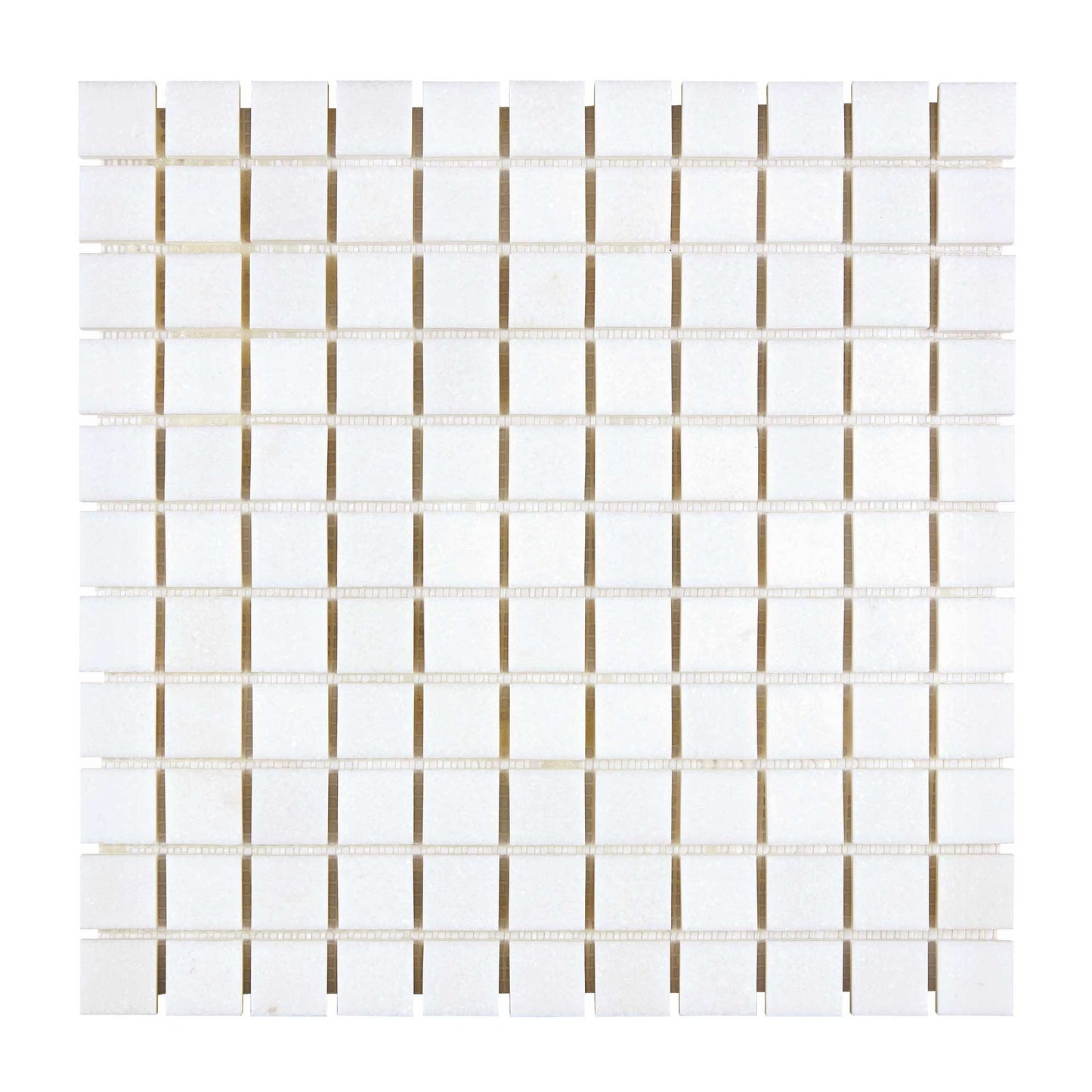 Thassos White Marble 1’’ X 1’’ Mosaic Polished/Honed Backsplash Tile