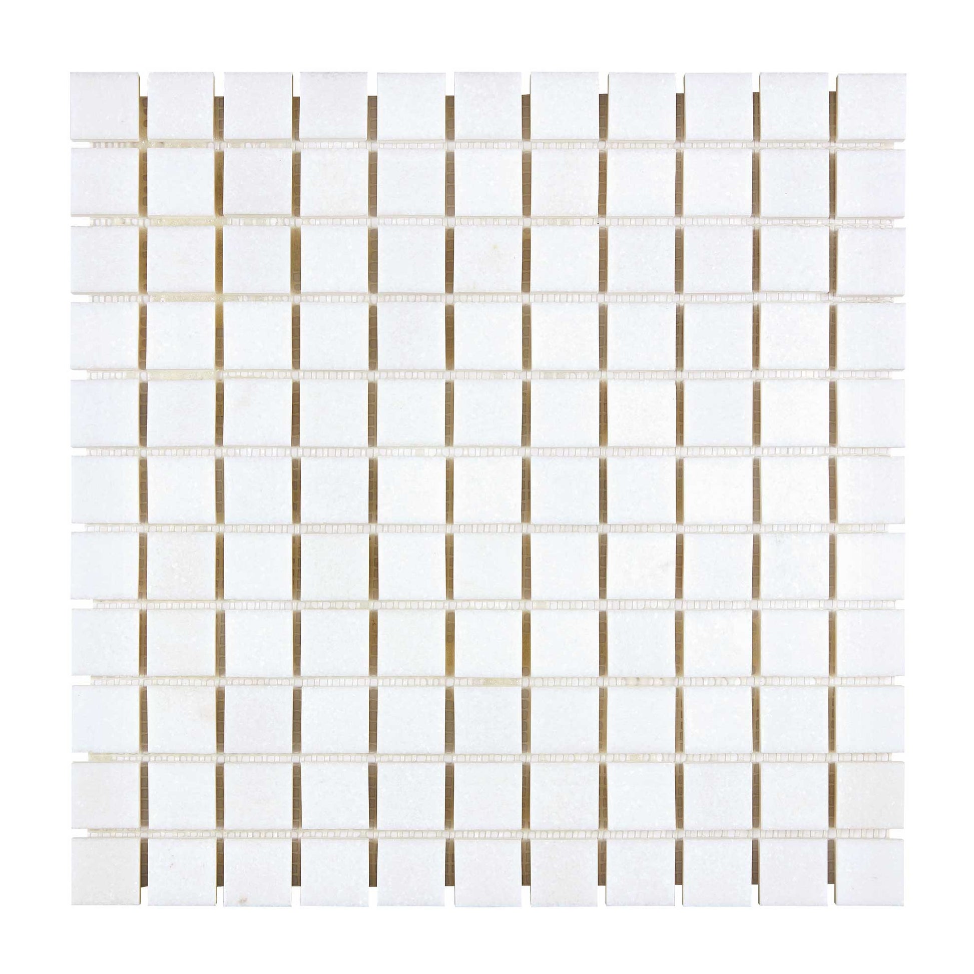 Thassos White Marble 1’’ X 1’’ Mosaic Polished/Honed Backsplash Tile