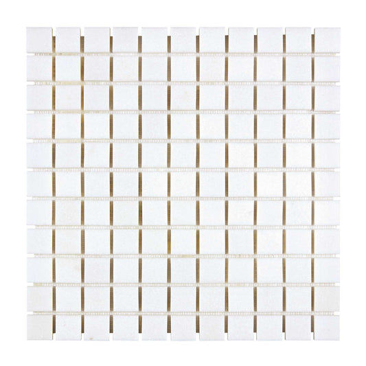 Thassos White Marble 1’’ X 1’’ Mosaic Polished/Honed Backsplash Tile