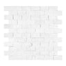 Thassos White Marble 1â€™â€™ X 2â€™â€™ Brick Mosaic Polished/Honed/Split-Faced Split-Faced / 1 sheet Backsplash Tile
